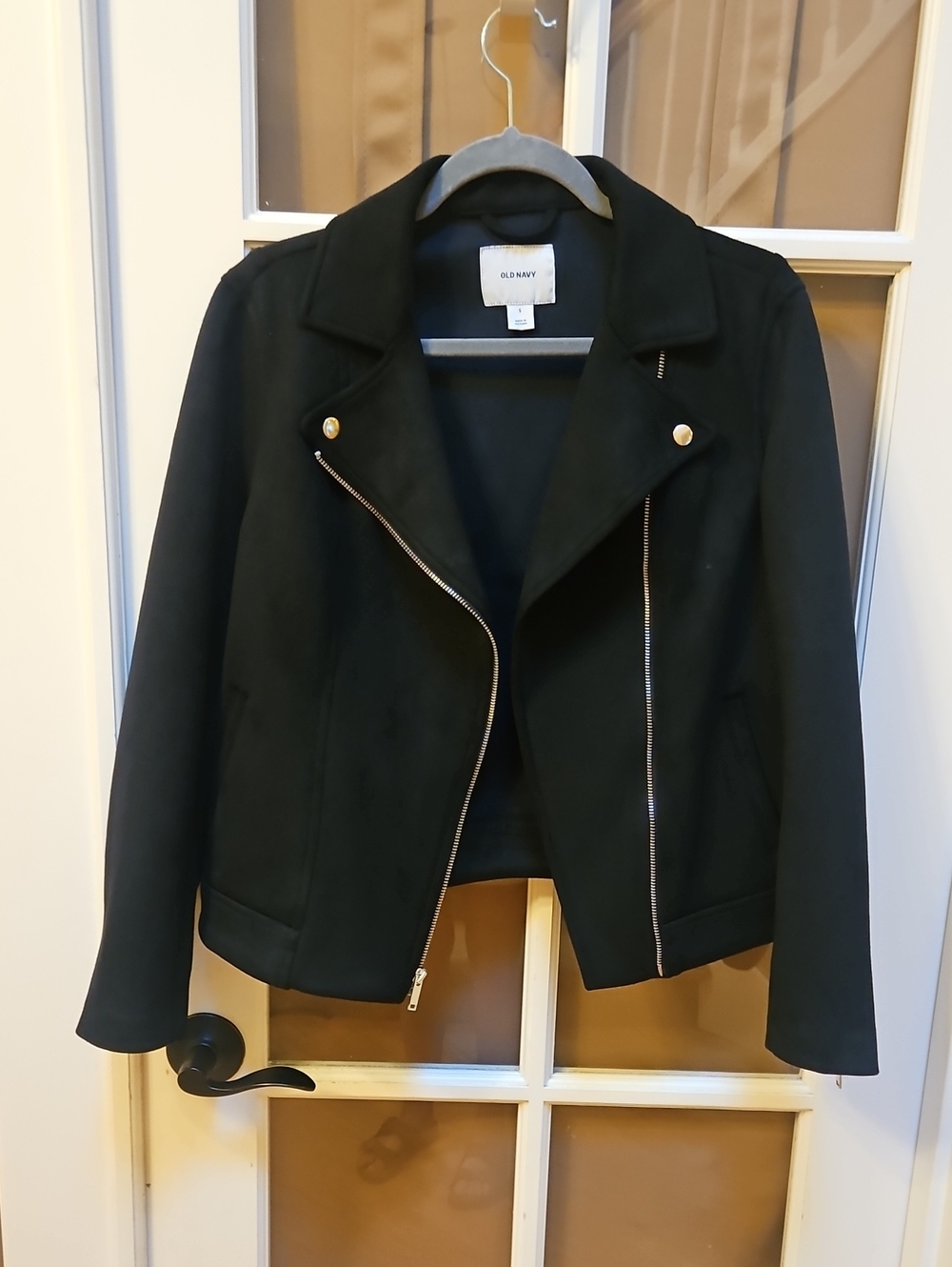 Old Navy Black Zippered Moto-Style Women's Jacket